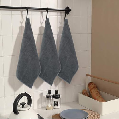 SINLAND Microfiber Cleaning Cloth Kitchen Dish Cloths 12x12in 12 Pack Grey - Image 5