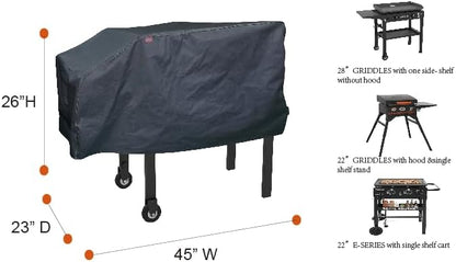 RPET Fabric Cover for Blackstone 22" and 28" Single Shelf Griddle Cover, Black；
