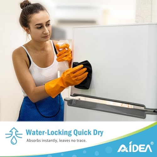 AIDEA Black Microfiber Cleaning Cloth-100PK, Reusable Cleaning Rags 12"x12" - Image 7