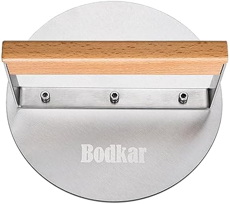 bodkar Stainless Steel Burger Press, 6 inch Round Burger Smasher by Bodkar