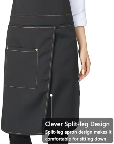 KITCHIEF Pottery Apron Split Leg, Cross Back Chef Apron - Image 2