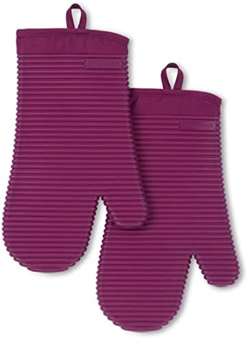 KITCHENAID Ribbed Soft Silicone Oven Mitt 2-Pack Set by KitchenAid