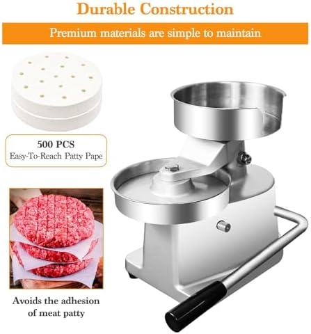 Commercial Hamburger Press Patty Maker, Home Large Manual Burger Forming - Image 3