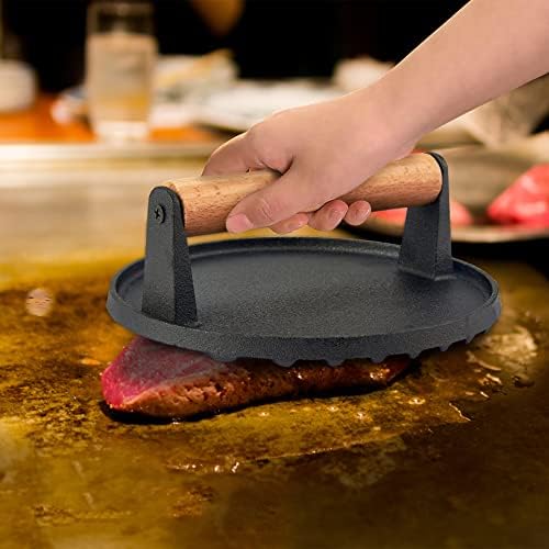 Leonyo 6 Inch Cast Iron Smasher Burger Press - Image 7