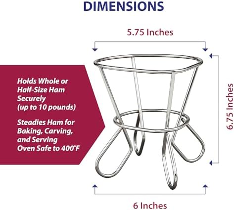 HIC Kitchen Roasting Wire Spiral Ham Roasting Rack, Chrome-Plated Steel - Image 6