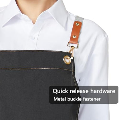 KITCHIEF Pottery Apron Split Leg, Cross Back Chef Apron - Image 4