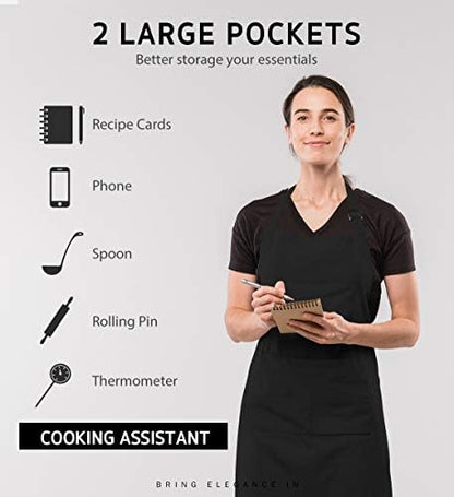 Syntus Apron for Men Women, Adjustable Cooking Kitchen Apron - Image 4