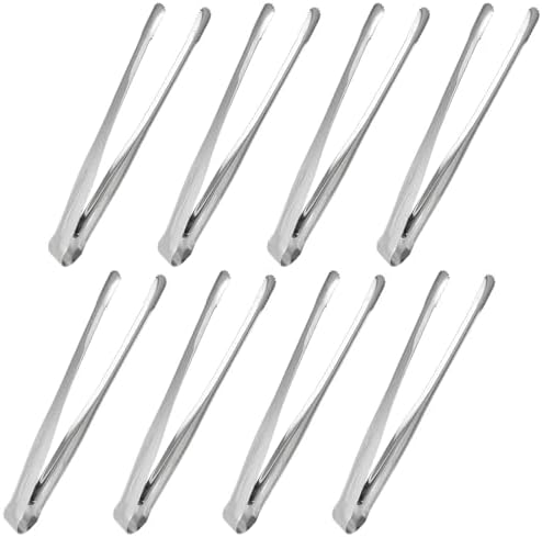 8 Pack Kitchen Tongs, Stainless Steel Serving Tongs by JXHAPY