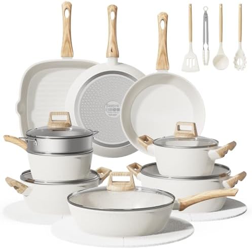 24Pcs Pots and Pans Set Non Stick, Ceramic Cookware Set by Cookware
