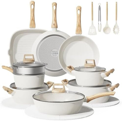 24Pcs Pots and Pans Set Non Stick, Ceramic Cookware Set by Cookware