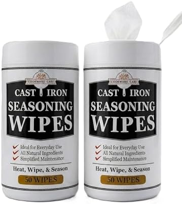 Cookware Care Cast Iron Seasoning Oil Wipes – Seasons, Oils & Conditions Cast by CookwareCare