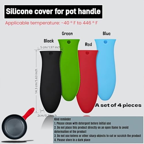 Silicone Hot Handle Covers for Cast Iron Skillet, Pan and Pot, Heat Resistant - Image 2