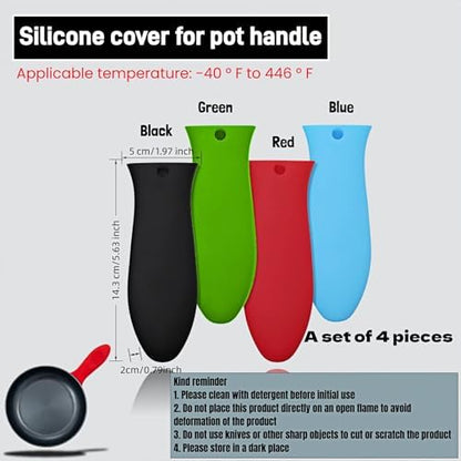 Silicone Hot Handle Covers for Cast Iron Skillet, Pan and Pot, Heat Resistant - Image 2