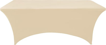 6-Pack 6ft Spandex Table Covers for Rectangle Standard Folding Tables - Wrinkle Resistant Stretch Tablecloths - Ultimate Fitted Table Protector for Parties, Trade Shows, Wedding