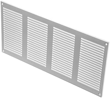 Repa Market 2-Pack Air Vent Cover 16x8 Inch (Outer Dimensions) White Galvanized Steel Louvered Grill Cover with Mesh Screen/Wall or Ceiling Vent/HVAC Register for Indoor and Outdoor Ventilation