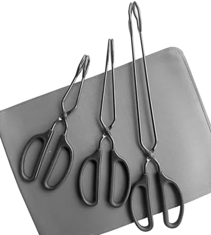 HINMAY 10" 12" 16" Stainless Steel Kitchen Scissor Tongs Set - Image 7