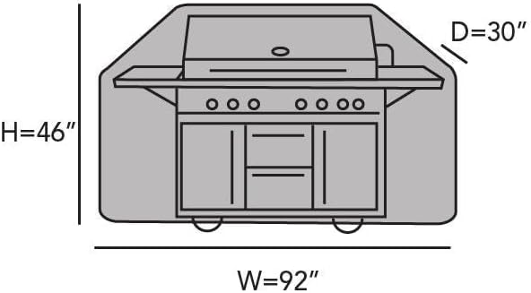 Covermates Grill Cover - Weather Resistant Outdoor Cover, Heavy Duty BBQ Covers for Large Outdoor Kitchen, Elite 300D Polyester, 92 Inch, Khaki