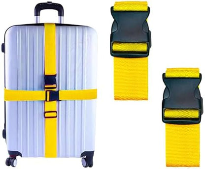 2 Pack Suitcase Belts, Adjustable Luggage Straps, Bright Colors Travel Packing by Jmuoyld
