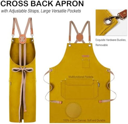 Genixart Chef Apron Men Women, Kitchen Aprons Cooking, BBQ - Image 3