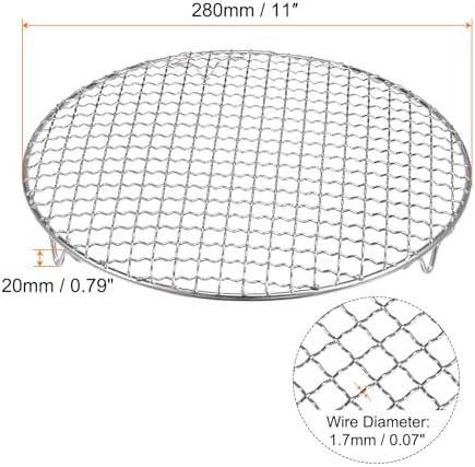 HARFINGTON Round Cooking Rack 11-inch 201 Stainless Steel Cross Wire Barbecue - Image 2