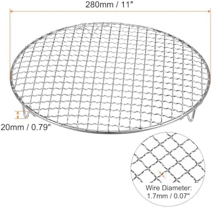 HARFINGTON Round Cooking Rack 11-inch 201 Stainless Steel Cross Wire Barbecue - Image 2