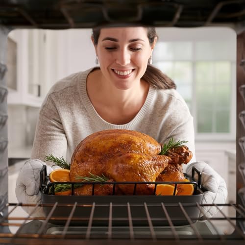 HIC Kitchen Roasting Pro V-Shaped Baking Rack, Nonstick-Coated Steel, - Image 3