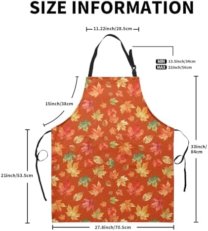 Fall Maple Leaf Apron for Women and Men Waterproof Kitchen Aprons - Image 4