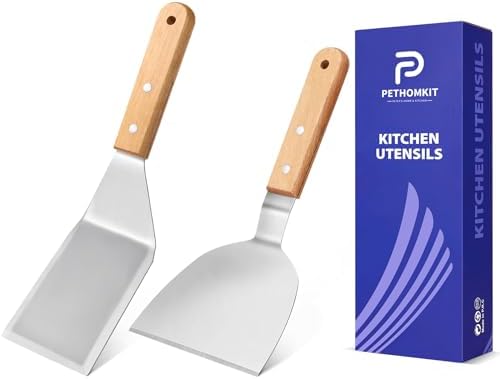 Metal Spatula Turner Set with Wide Beveled Edge by PETERSHOMEANDKITCHEN
