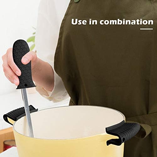 4 Pack Silicone Hot Handle Holder Cover, Silicone Pot Holders Heat Resistant - Image 6