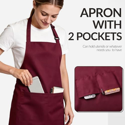 Large Chef Apron for Men and Women, Cooking Kitchen Aprons - Image 4