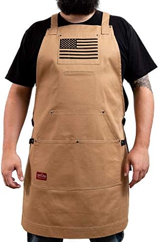 JayCee Apron for BBQ, Hobby and Workshop, 5 Pockets, Cross-Back, 2 Tool/Towel by JayCee+Products+Grillin+%26+Chillin