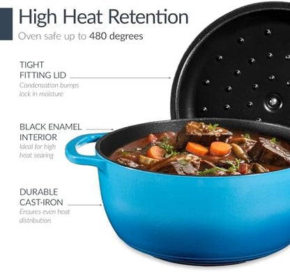 Best Choice Products 6-Piece Cast Iron Cookware Set, Ceramic Coated 6Qt Dutch - Image 5