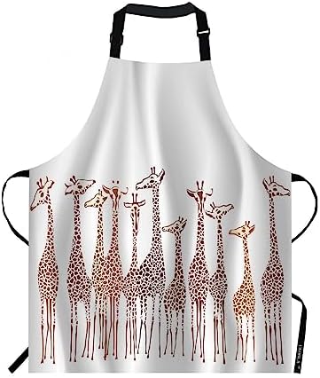 EKOBLA Giraffes Aprons Animal Cute Wild Cartoon Africa Safari Tall Group by EKOBLA