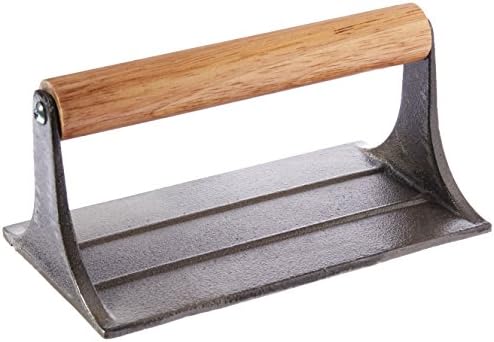 HIC Kitchen Bacon Press, Heavyweight Cast Iron, Rectangular - Image 3