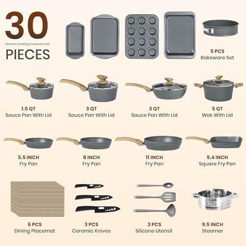 Kitchen Academy 30 Piece Induction Cookware & Bakeware Set - Image 6