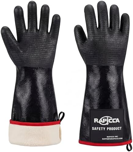 RAPICCA Heat Resistant BBQ Grill Gloves: Oil Resistant Waterproof by RAPICCA