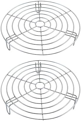 Dia 10.8" Round Cooking Rack Set of 2 Stainless Steel Steamer Rack by Turbokey