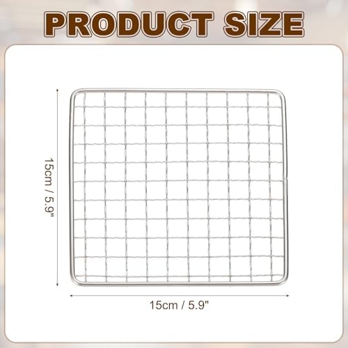 uxcell Cooling Racks, 5.9" x 5.9" Stainless Steel Barbecue BBQ Grill Net Mesh - Image 2