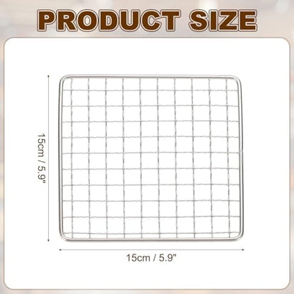 uxcell Cooling Racks, 5.9" x 5.9" Stainless Steel Barbecue BBQ Grill Net Mesh - Image 2