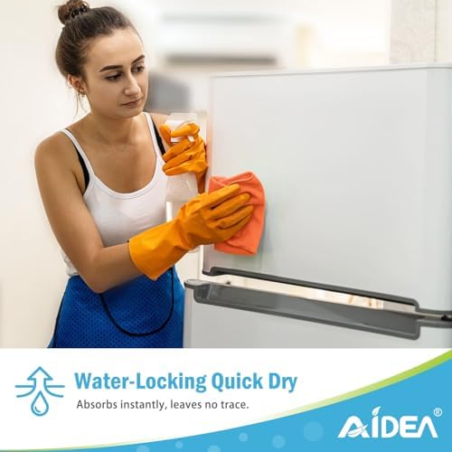 AIDEA Orange Microfiber Cleaning Cloth-12PK, Cleaning Rags 12"x12" Reusable - Image 6