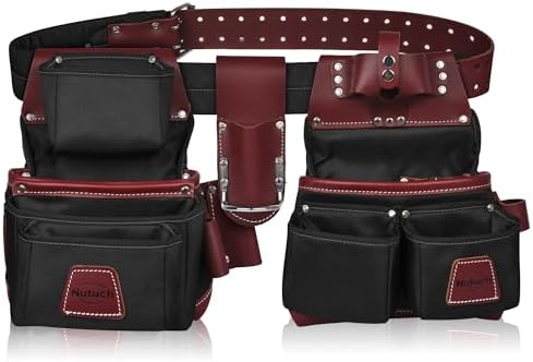 Nylon and Leather Tool Belt | Nylon Tool Pouch | Carpenter Tool Belt | by NUTUCH