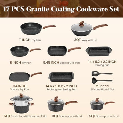 Kitchen Academy 17Pcs Pots and Pans Set - Image 7