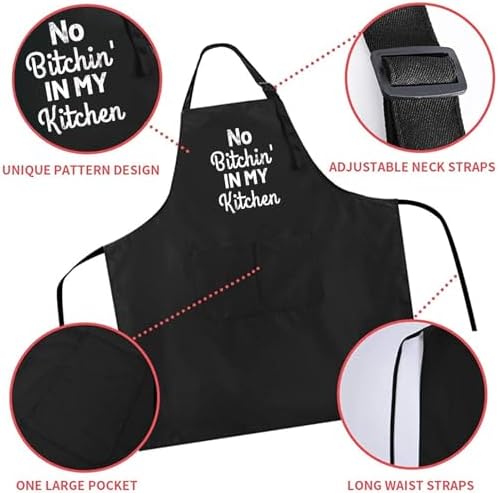Rosoz Funny BBQ Black Chef Aprons - Image 4