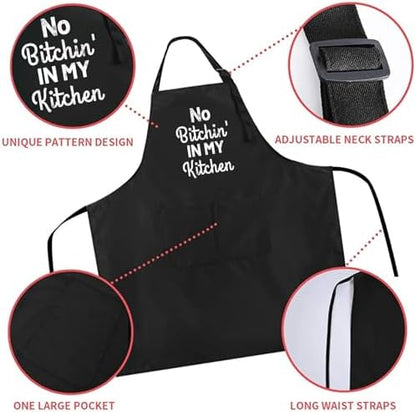 Rosoz Funny BBQ Black Chef Aprons - Image 4