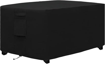 Easy-Going Outdoor Fire Pit Cover Rectangle 52" Lx34 Wx24 H, Durable Outdoor Gas Firepit Cover, Waterproof and Weatherproof Cover for Fire Pit, Black