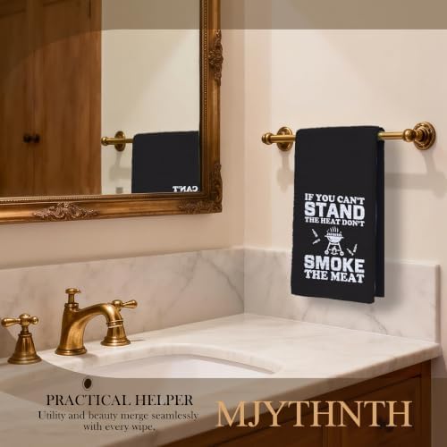 Funny BBQ Grilling Hand Towels for Kitchen Bathroom 16x24in - Image 3