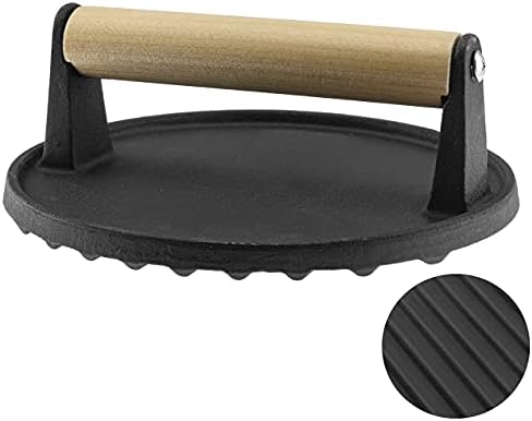 Enameled Bacon Press- Anti Rust Cast Iron Grill Press- Burger Press- Meat by GADGETWIZ