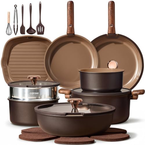 CAROTE 24Pcs Ceramic Cookware Set by CAROTE