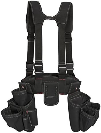 Dickies 4-Piece Carpenter's Work Rig, Padded Tool Belt Suspenders, Cooling Mesh by Unknown