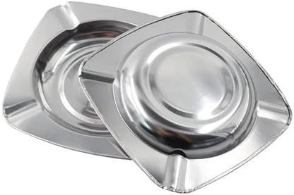 Lilaly 10-Pack Square Stainless Steel Ashtray Set - Image 3
